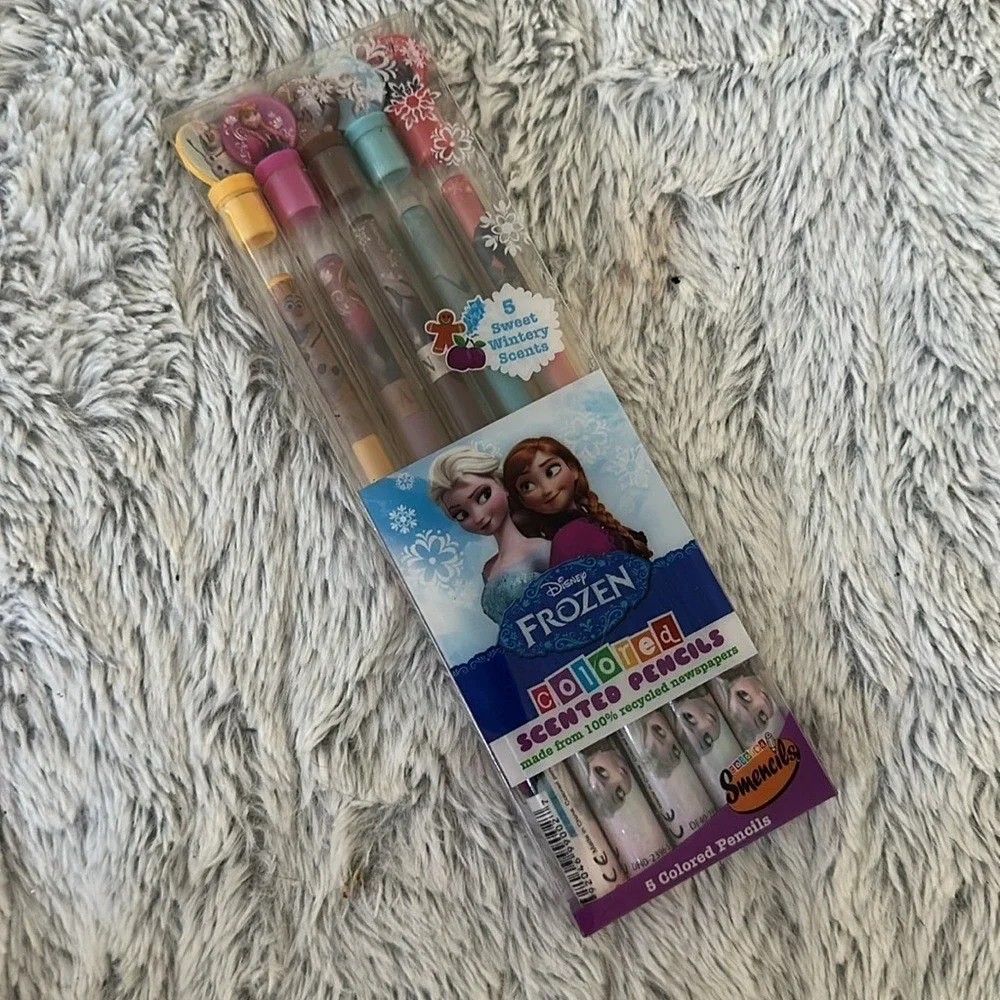 Disney Frozen Scented Colored Pencils Scentco Smencils 5 Pack Recycled Newspaper